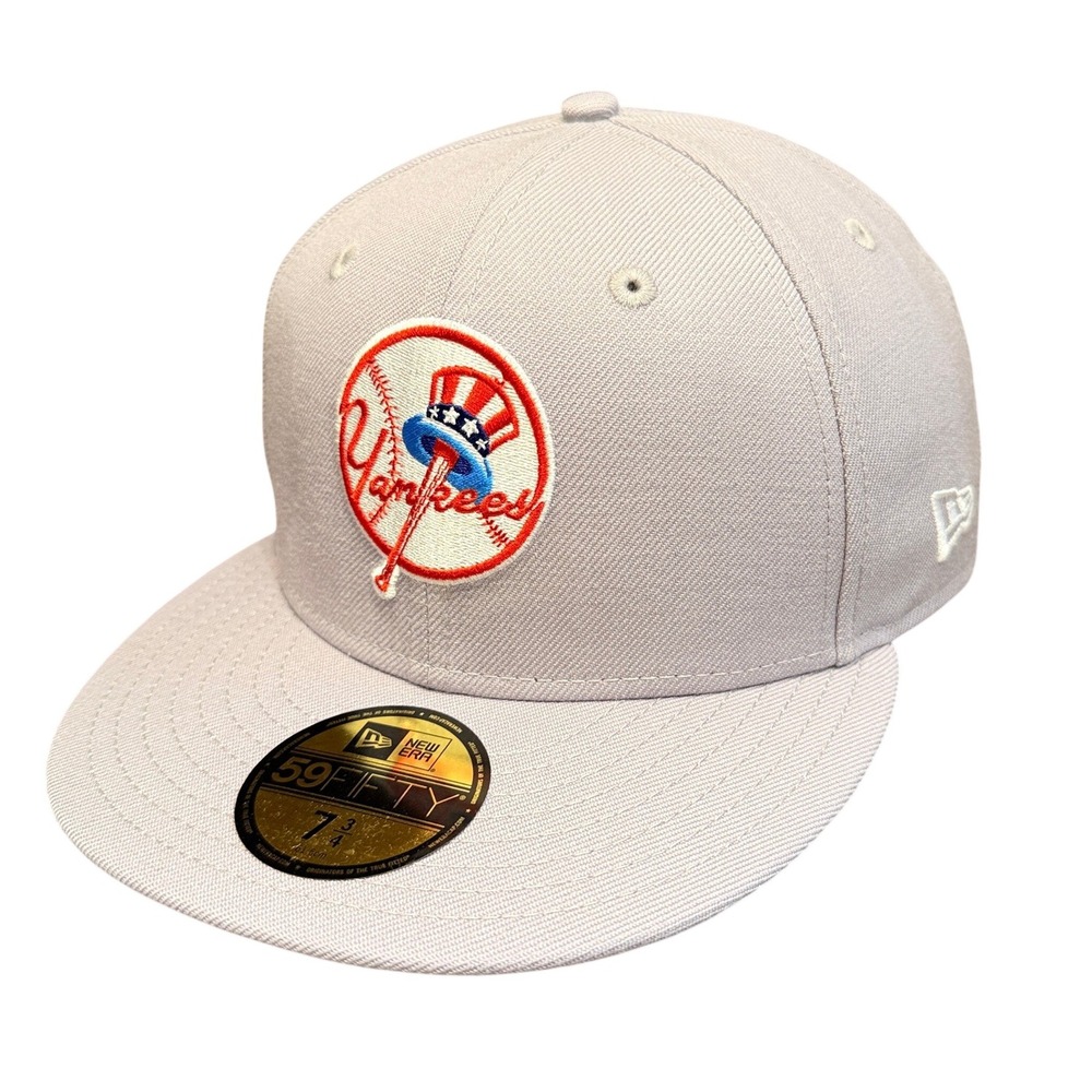 New York Yankees New Era 59FIFTY Hat Cap 7 3/4 Gray 2024 World Series New